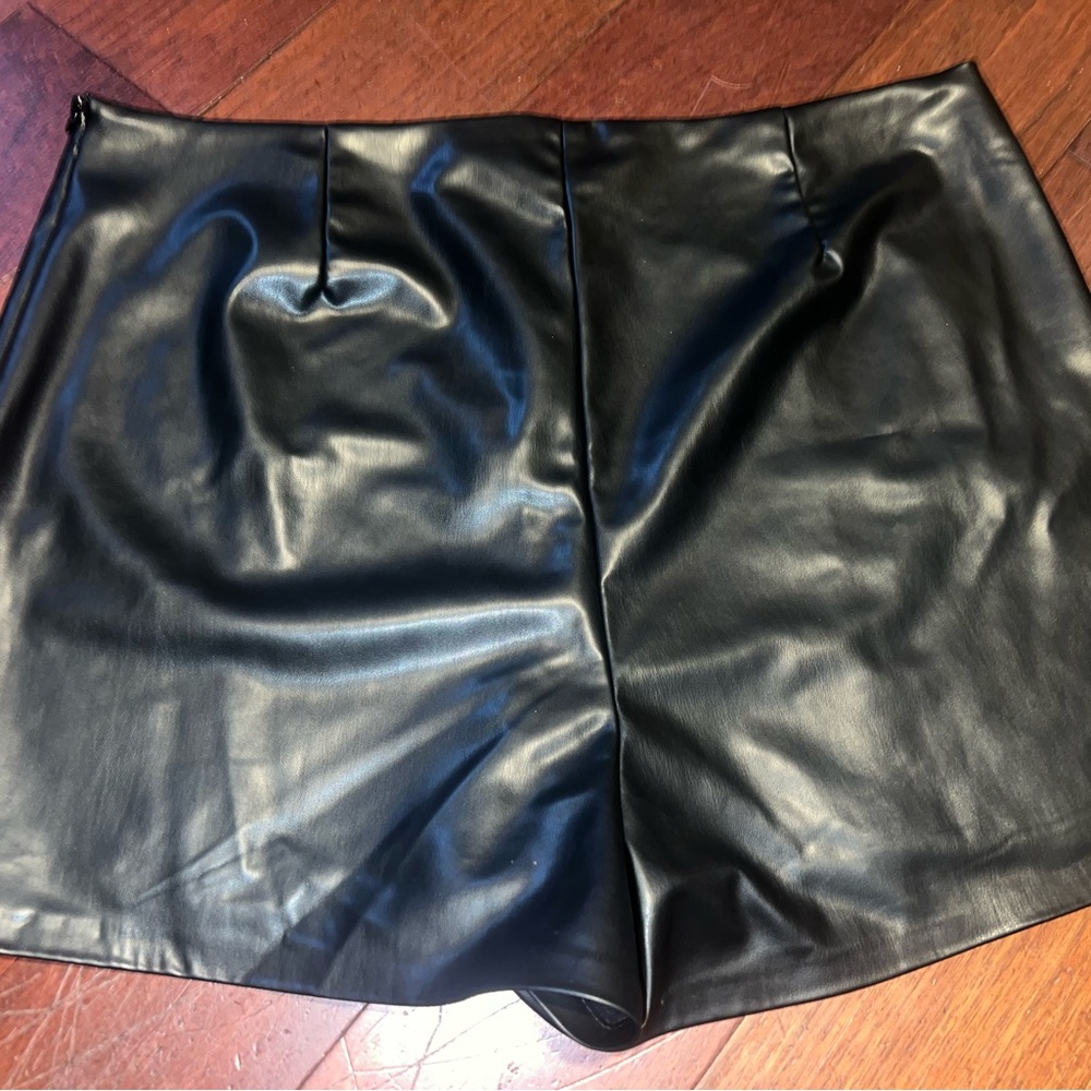 Black Faux Leather Shorts